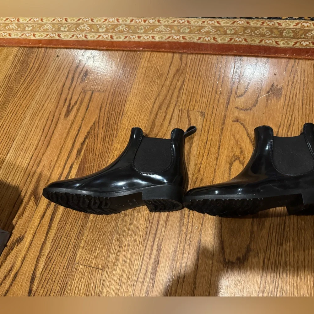 New INC International Concepts Girls Raelynn Black Rain Ankle Boots Fall Winter